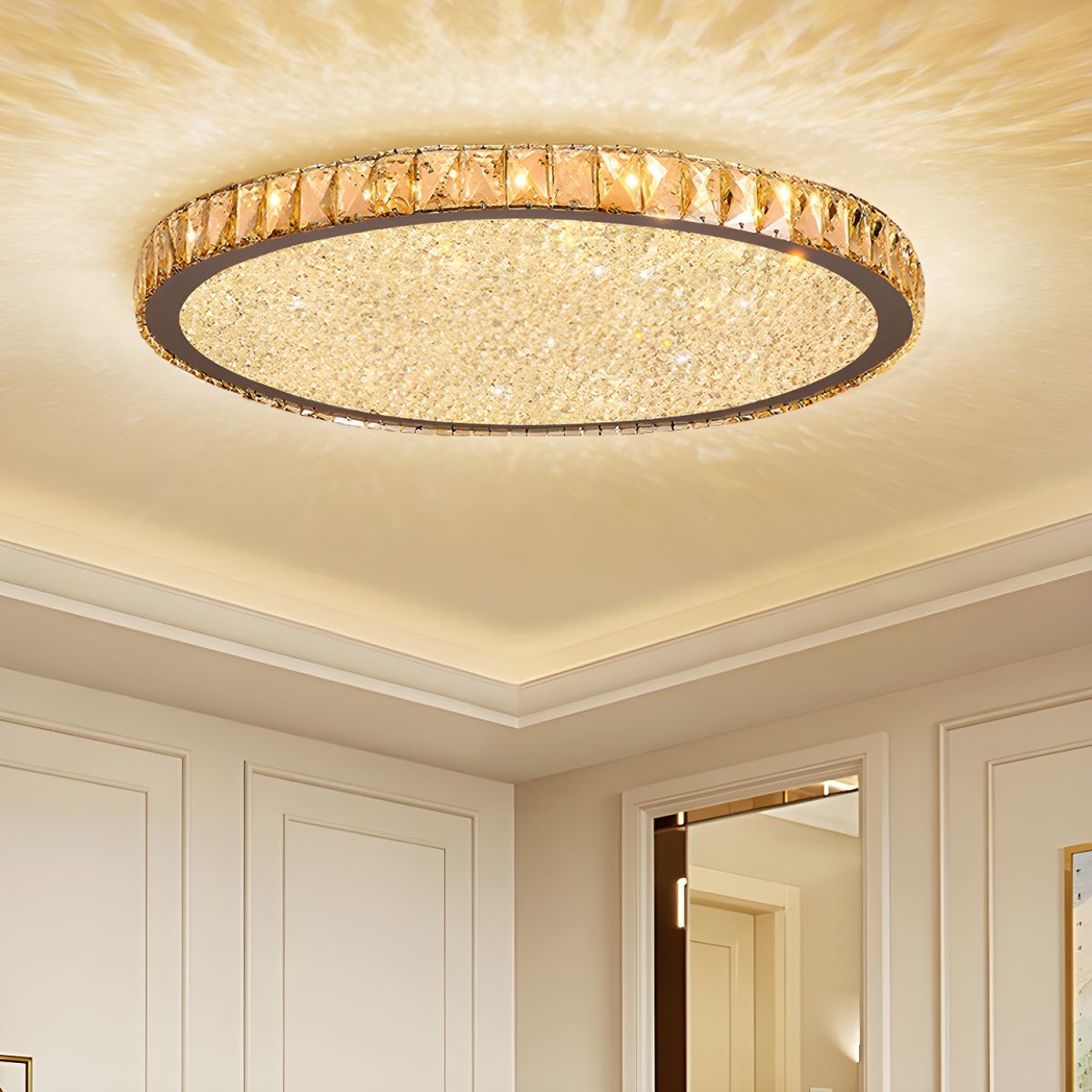 Modern Crystal LED Flush Mount Ceiling Light | Cristalux