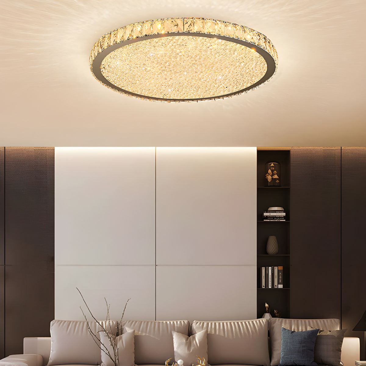 Modern Crystal LED Flush Mount Ceiling Light | Cristalux