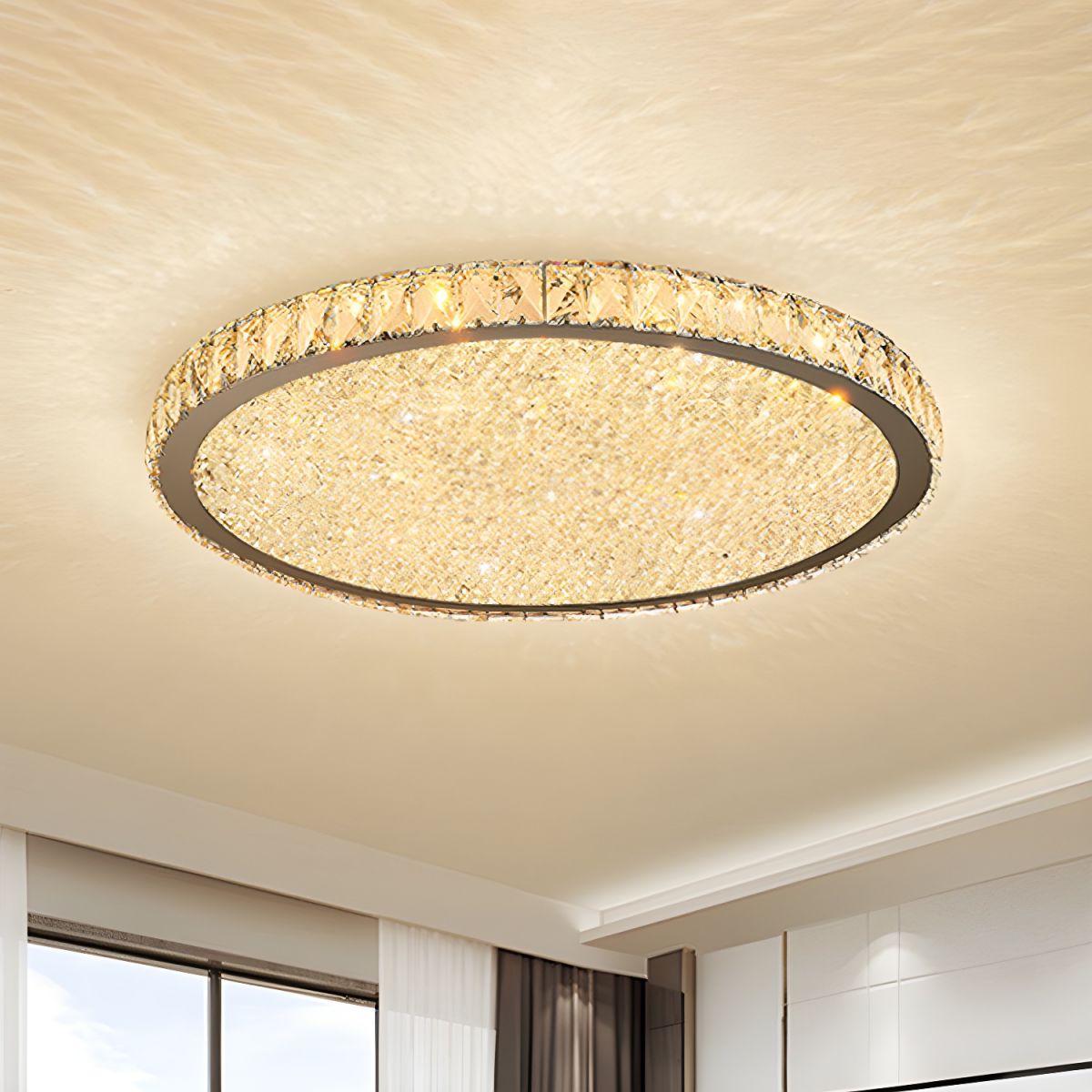 Modern Crystal LED Flush Mount Ceiling Light | Cristalux