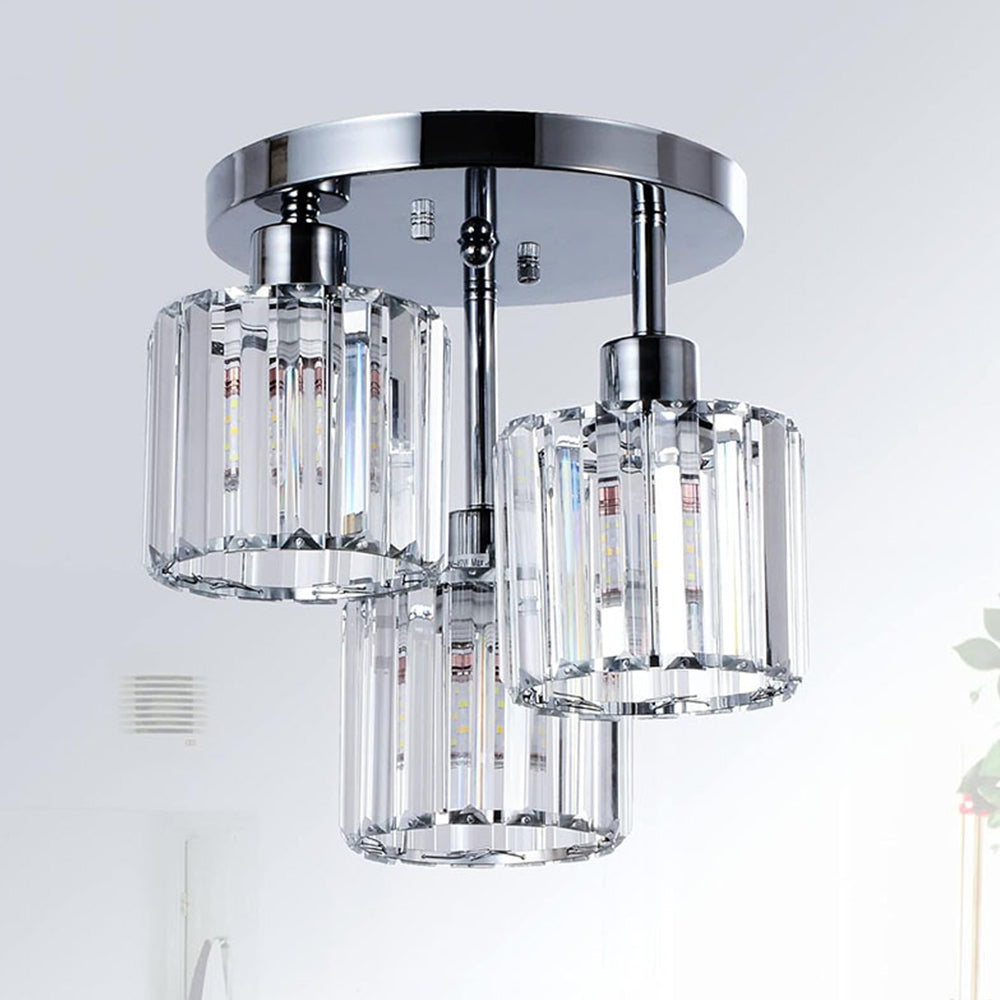 Modern Crystal Semi Flush Ceiling Light Fixture | Borvex
