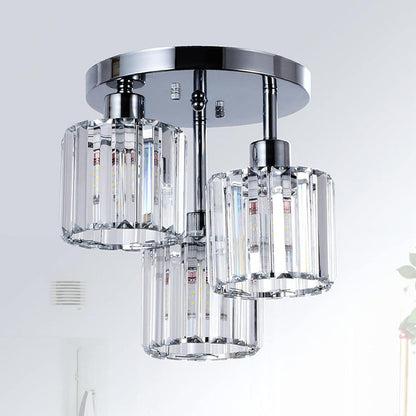 Modern Crystal Semi Flush Ceiling Light Fixture | Borvex