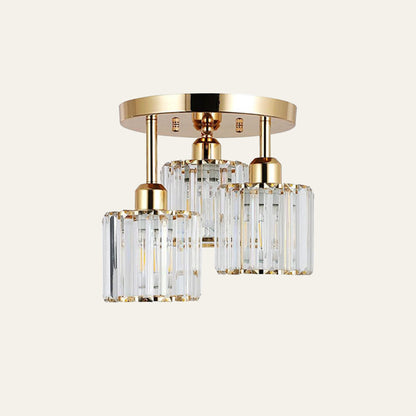 Modern Crystal Semi Flush Ceiling Light Fixture | Borvex