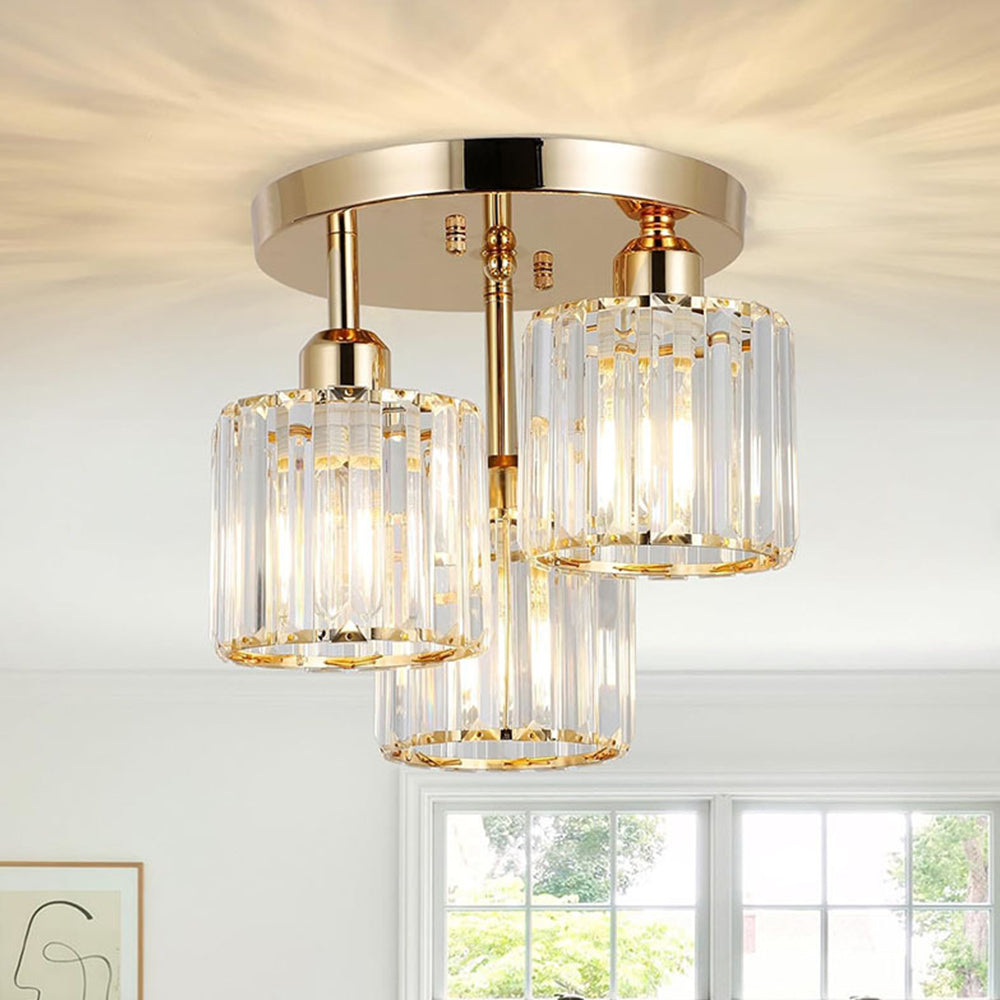Modern Crystal Semi Flush Ceiling Light Fixture | Borvex