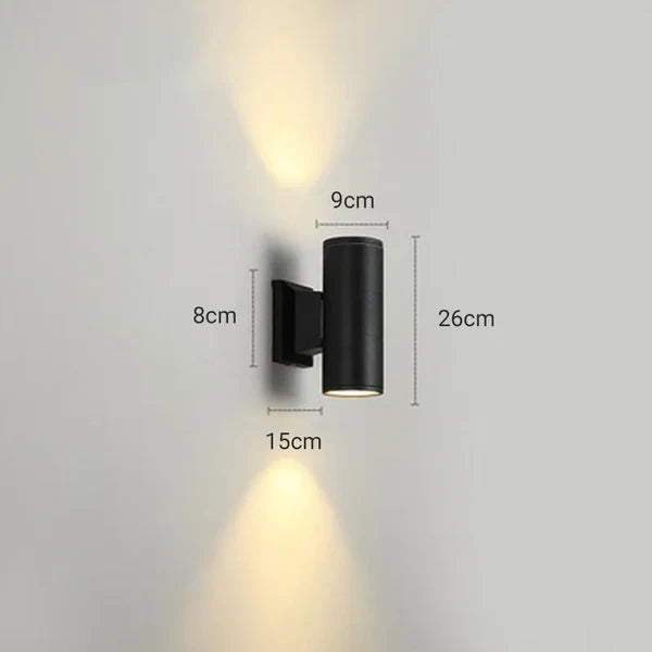 Modern Double Head Metal Outdoor Wall Light Design | Lumovia