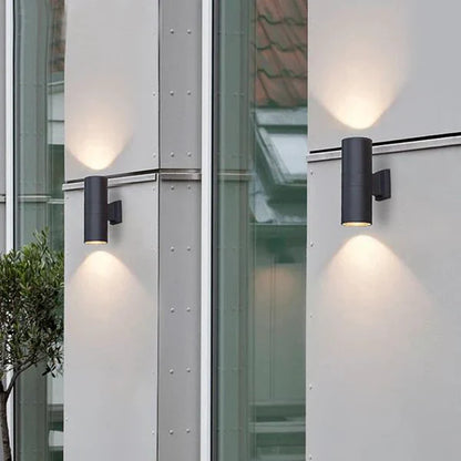 Modern Double Head Metal Outdoor Wall Light Design | Lumovia