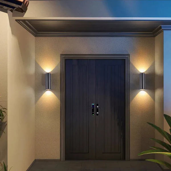 Modern Double Head Metal Outdoor Wall Light Design | Lumovia
