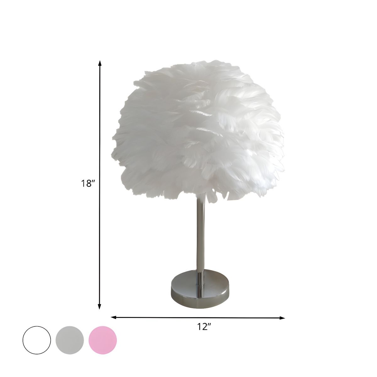 Modern Feather Shade Table Lamp for Bedside Use | Tervico