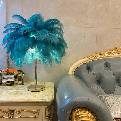 Modern Feather Shade Table Lamp with Five Light Sources | Zyqora