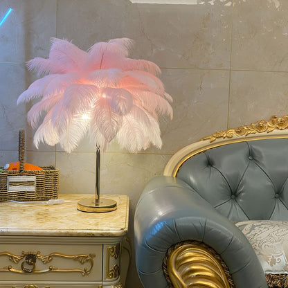 Modern Feather Shade Table Lamp with Five Light Sources | Zyqora