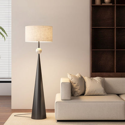 Modern Floor Lamp With Cream Fabric Shade Indoor Lighting | Virella