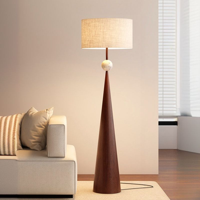 Modern Floor Lamp With Cream Fabric Shade Indoor Lighting | Virella