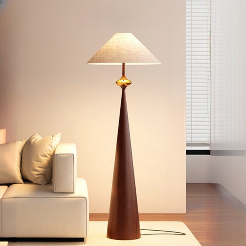 Modern Floor Lamp With Cream Fabric Shade Indoor Lighting | Virella
