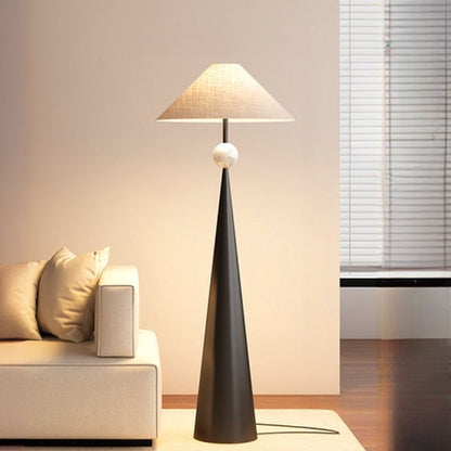 Modern Floor Lamp With Cream Fabric Shade Indoor Lighting | Virella