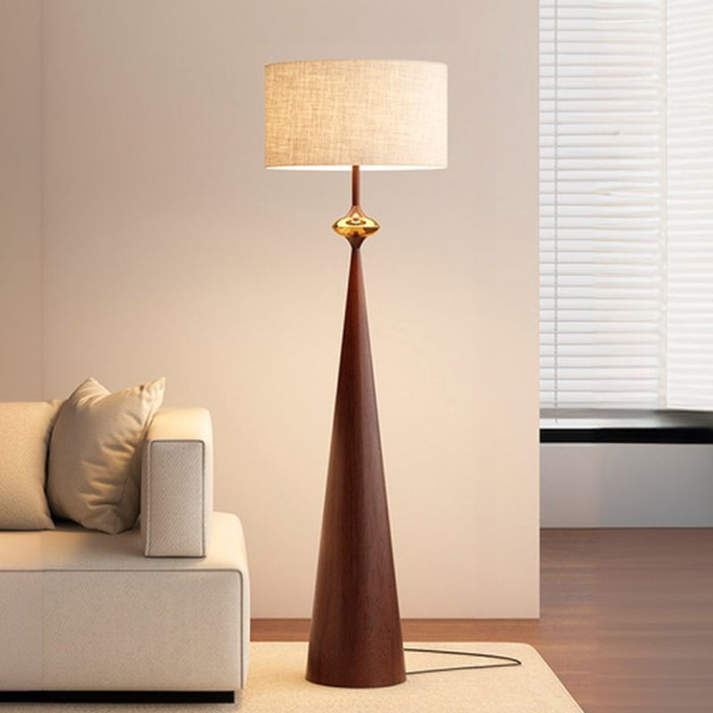 Modern Floor Lamp With Cream Fabric Shade Indoor Lighting | Virella