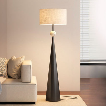 Modern Floor Lamp With Cream Fabric Shade Indoor Lighting | Virella