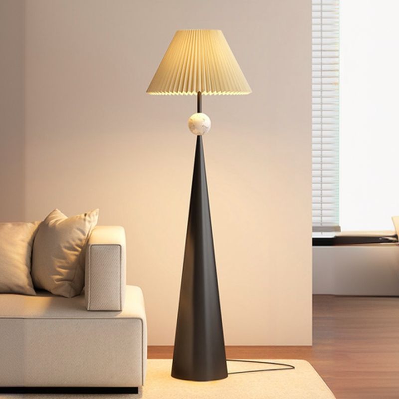 Modern Floor Lamp With Cream Fabric Shade Indoor Lighting | Virella