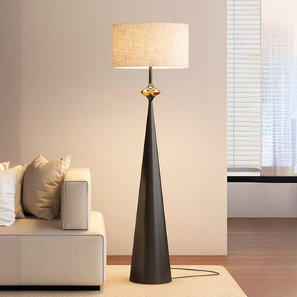 Modern Floor Lamp With Cream Fabric Shade Indoor Lighting | Virella