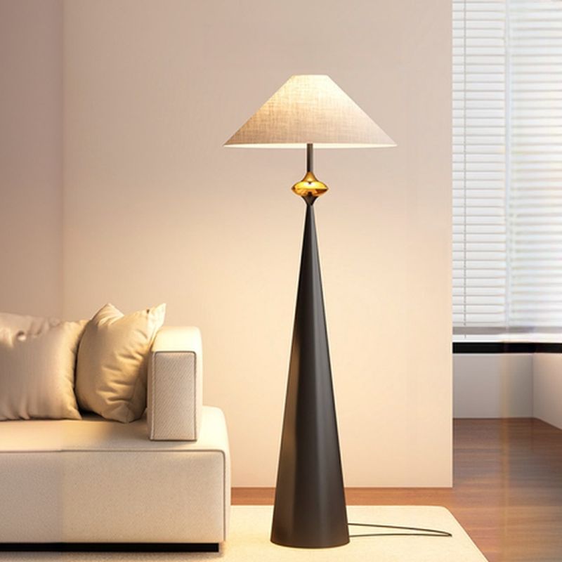 Modern Floor Lamp With Cream Fabric Shade Indoor Lighting | Virella