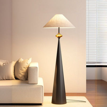 Modern Floor Lamp With Cream Fabric Shade Indoor Lighting | Virella
