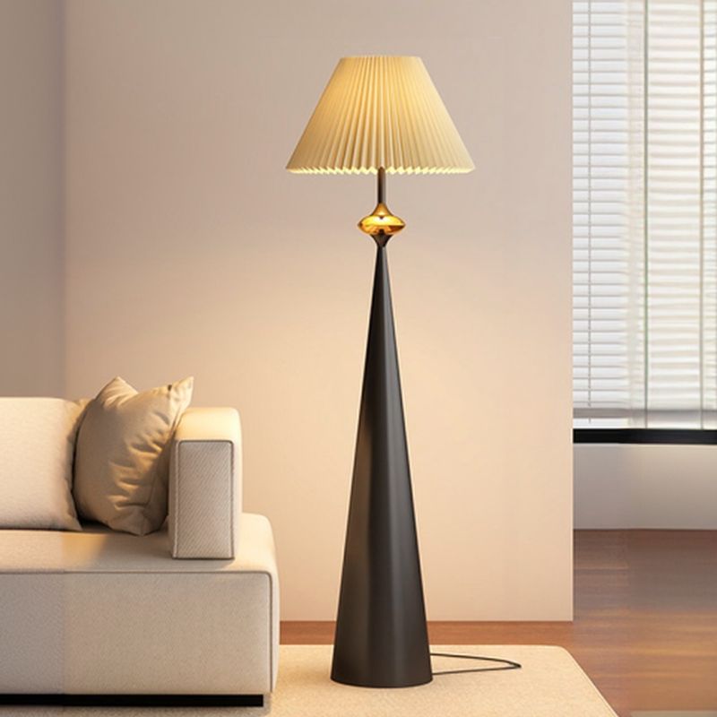 Modern Floor Lamp With Cream Fabric Shade Indoor Lighting | Virella