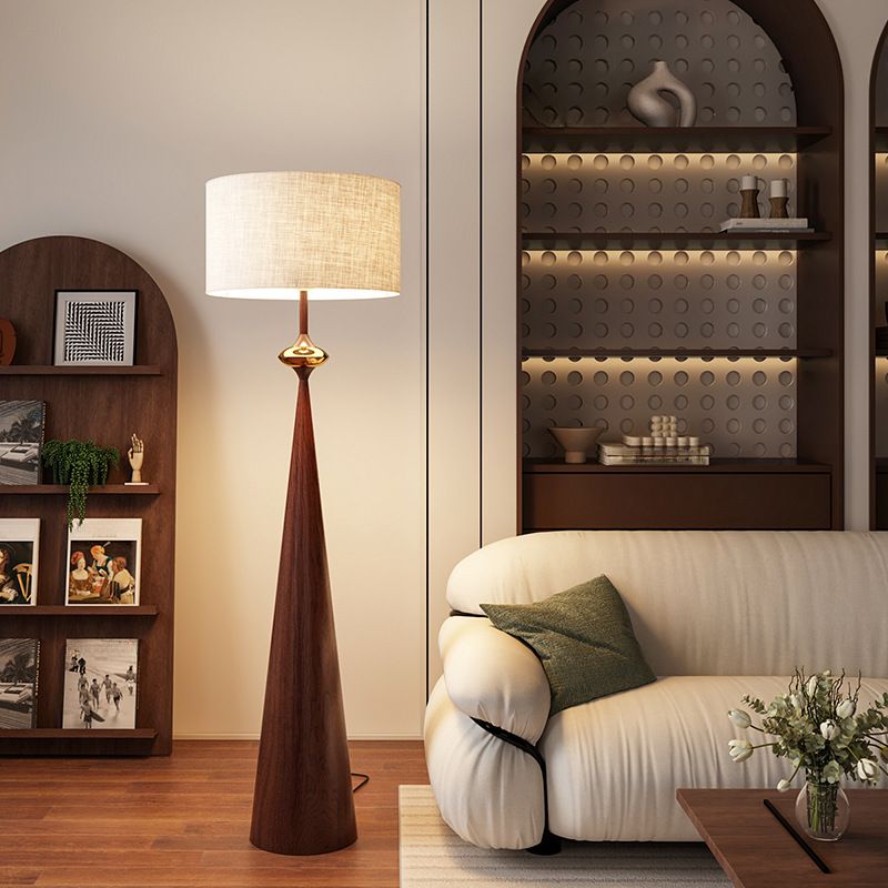 Modern Floor Lamp With Cream Fabric Shade Indoor Lighting | Virella