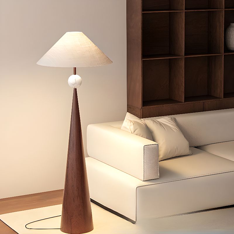 Modern Floor Lamp With Cream Fabric Shade Indoor Lighting | Virella