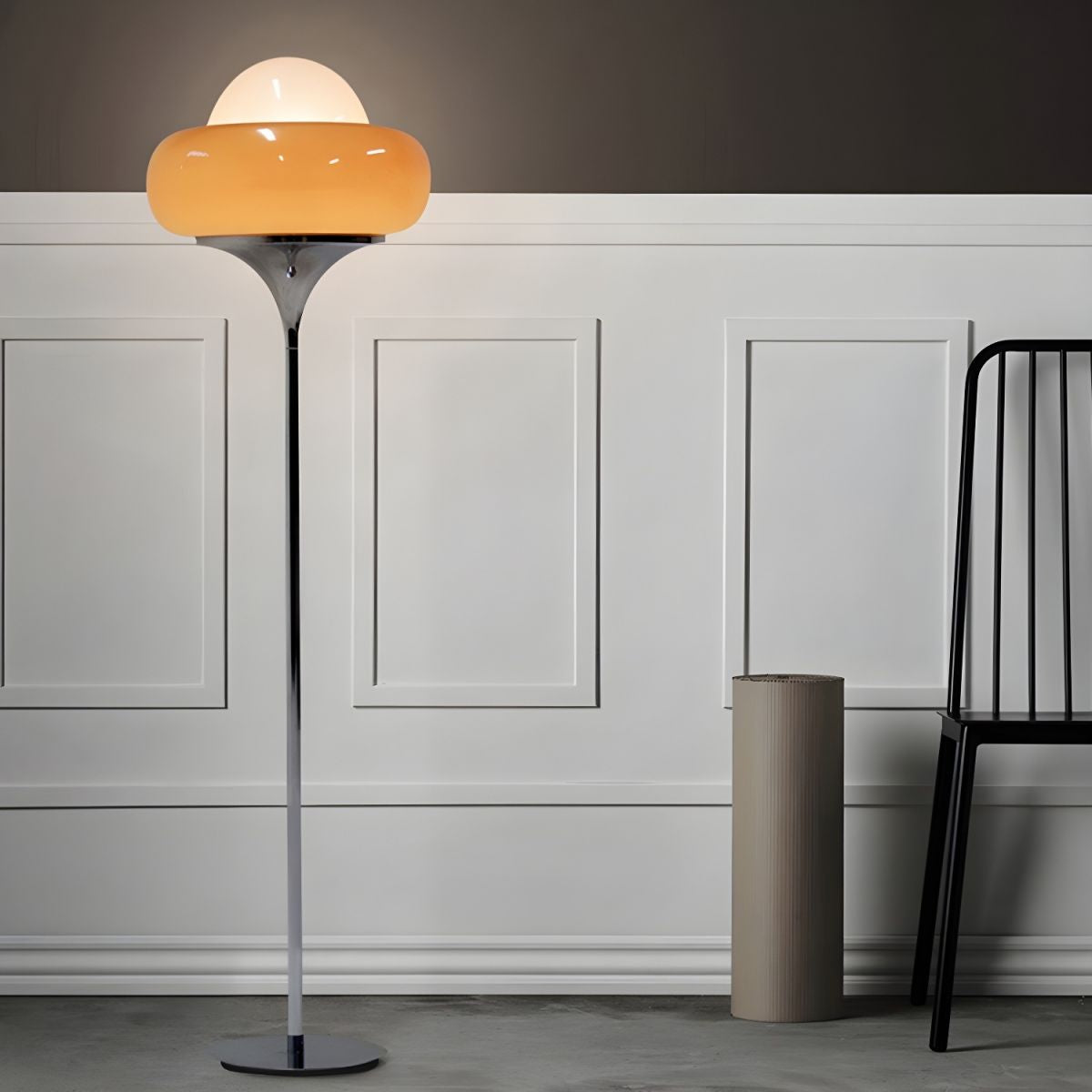 Modern Floor Lamp with Frosted Glass Shade Standing Light | Lorvena