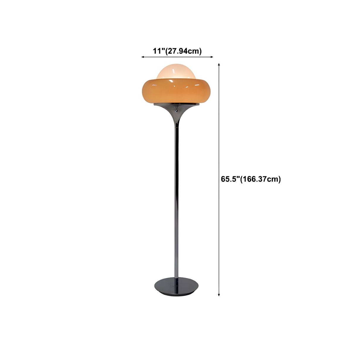 Modern Floor Lamp with Frosted Glass Shade Standing Light | Lorvena