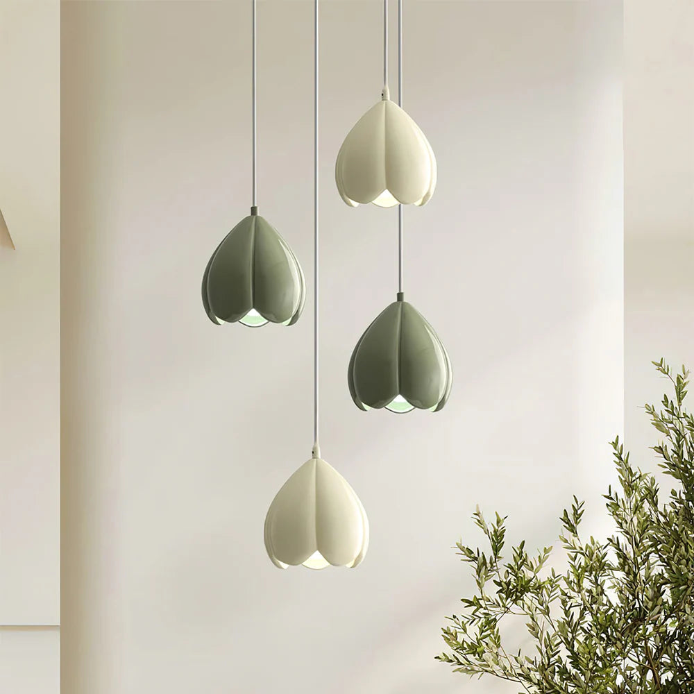 Modern Floral Resin Shade Pendant Light for Interiors | Quorel