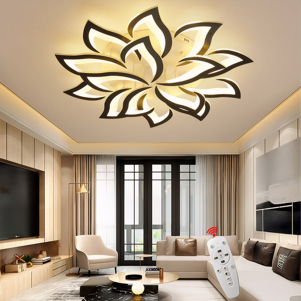 Modern Flower Shaped Iron LED Ceiling Fixture | Lumiora