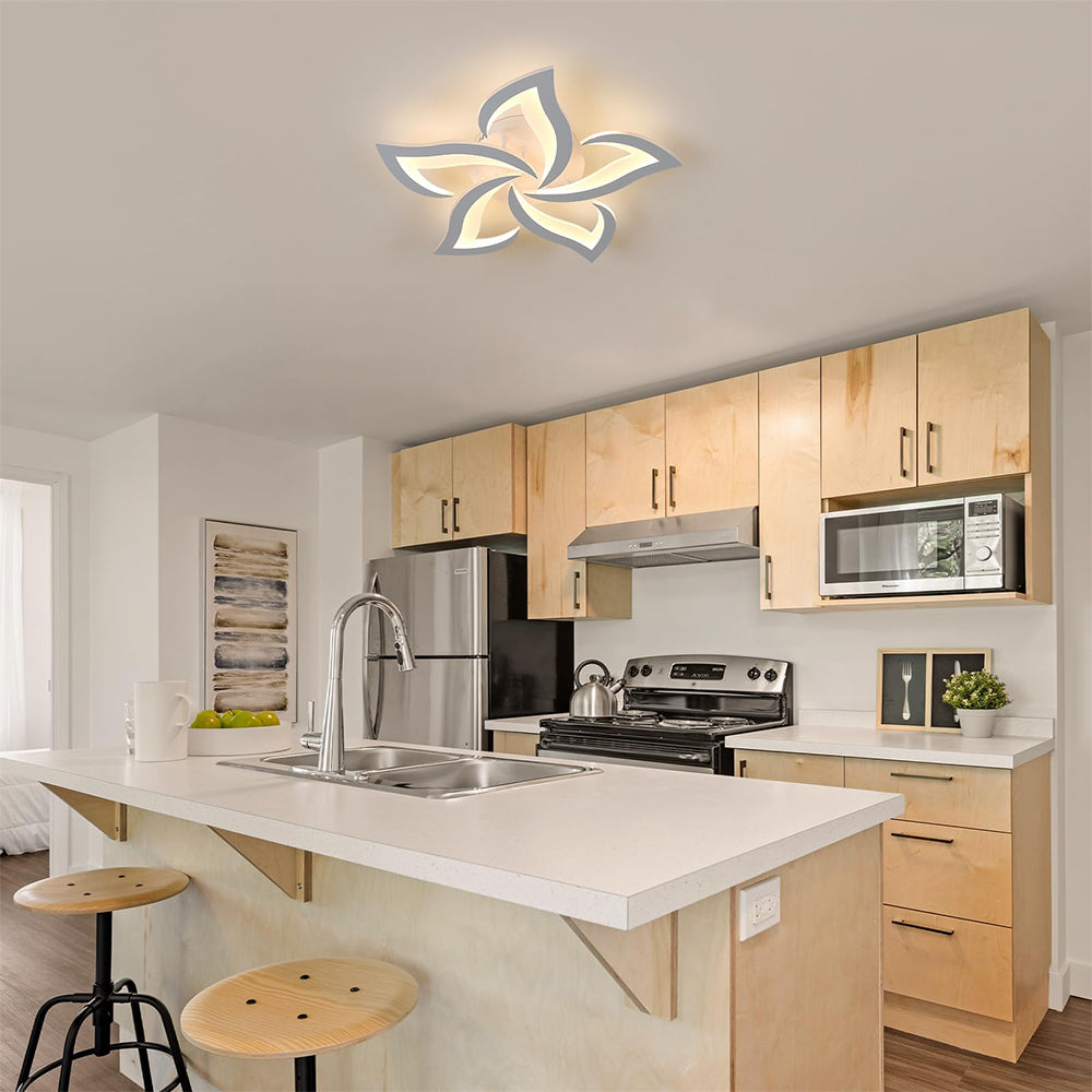 Modern Flower Shaped Iron LED Ceiling Fixture | Lumiora