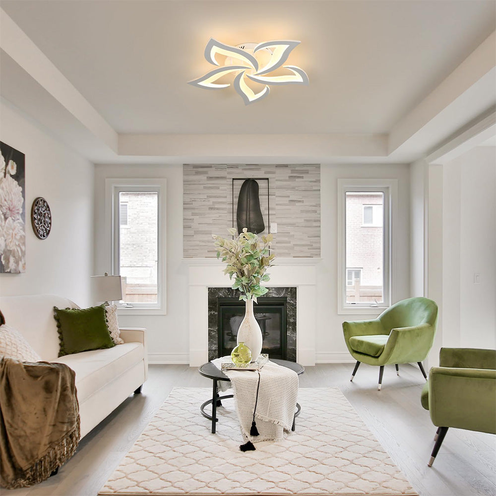 Modern Flower Shaped Iron LED Ceiling Fixture | Lumiora
