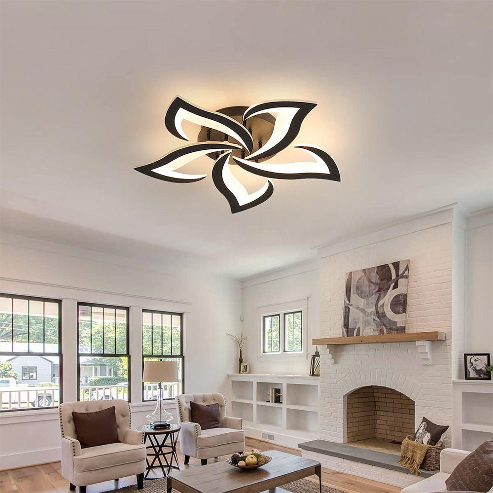 Modern Flower Shaped Iron LED Ceiling Fixture | Lumiora