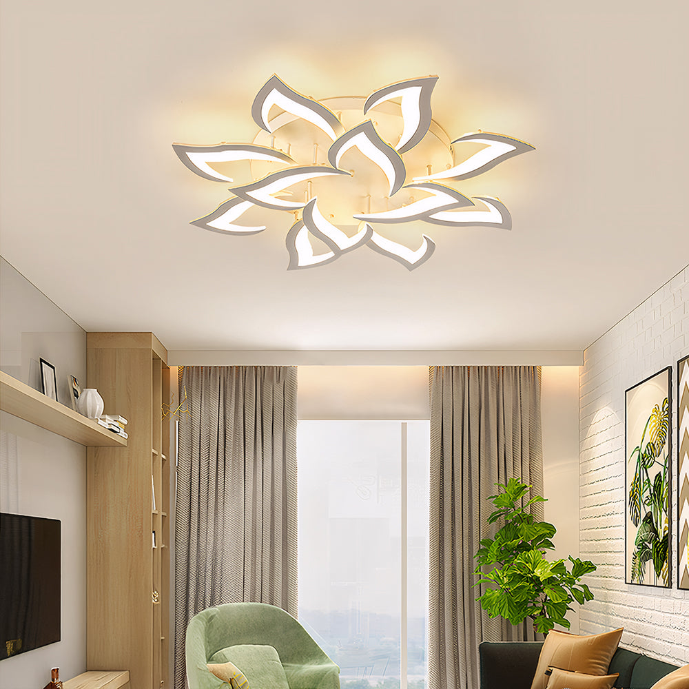 Modern Flower Shaped Iron LED Ceiling Fixture | Lumiora