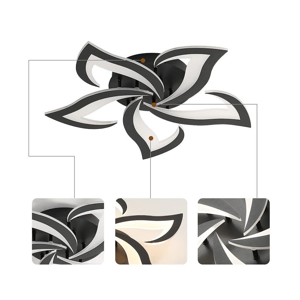 Modern Flower Shaped Iron LED Ceiling Fixture | Lumiora