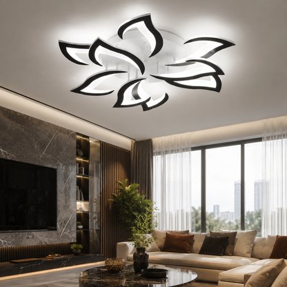 Modern Flower Shaped Iron LED Ceiling Fixture | Lumiora