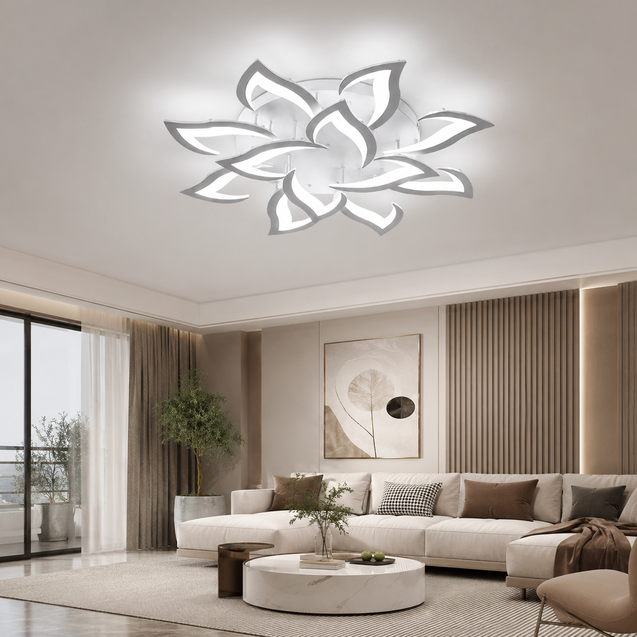 Modern Flower Shaped Iron LED Ceiling Fixture | Lumiora