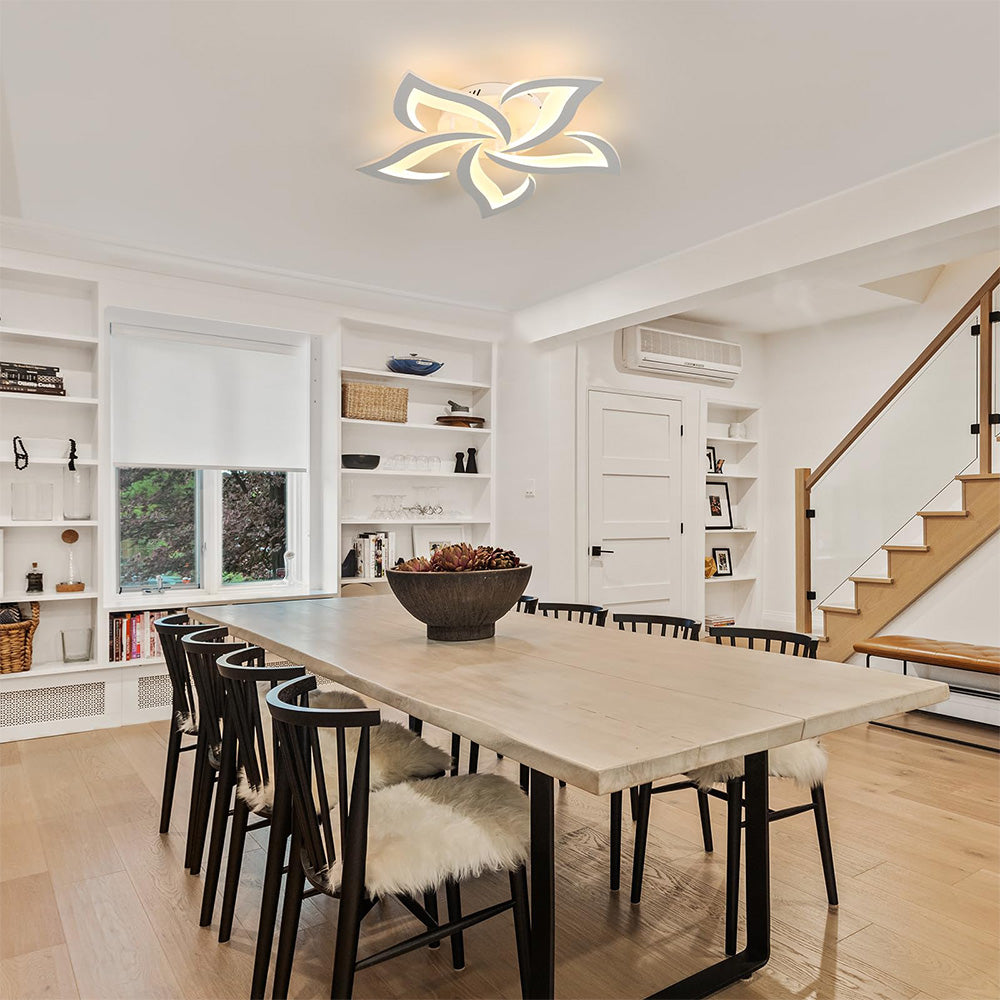 Modern Flower Shaped Iron LED Ceiling Fixture | Lumiora