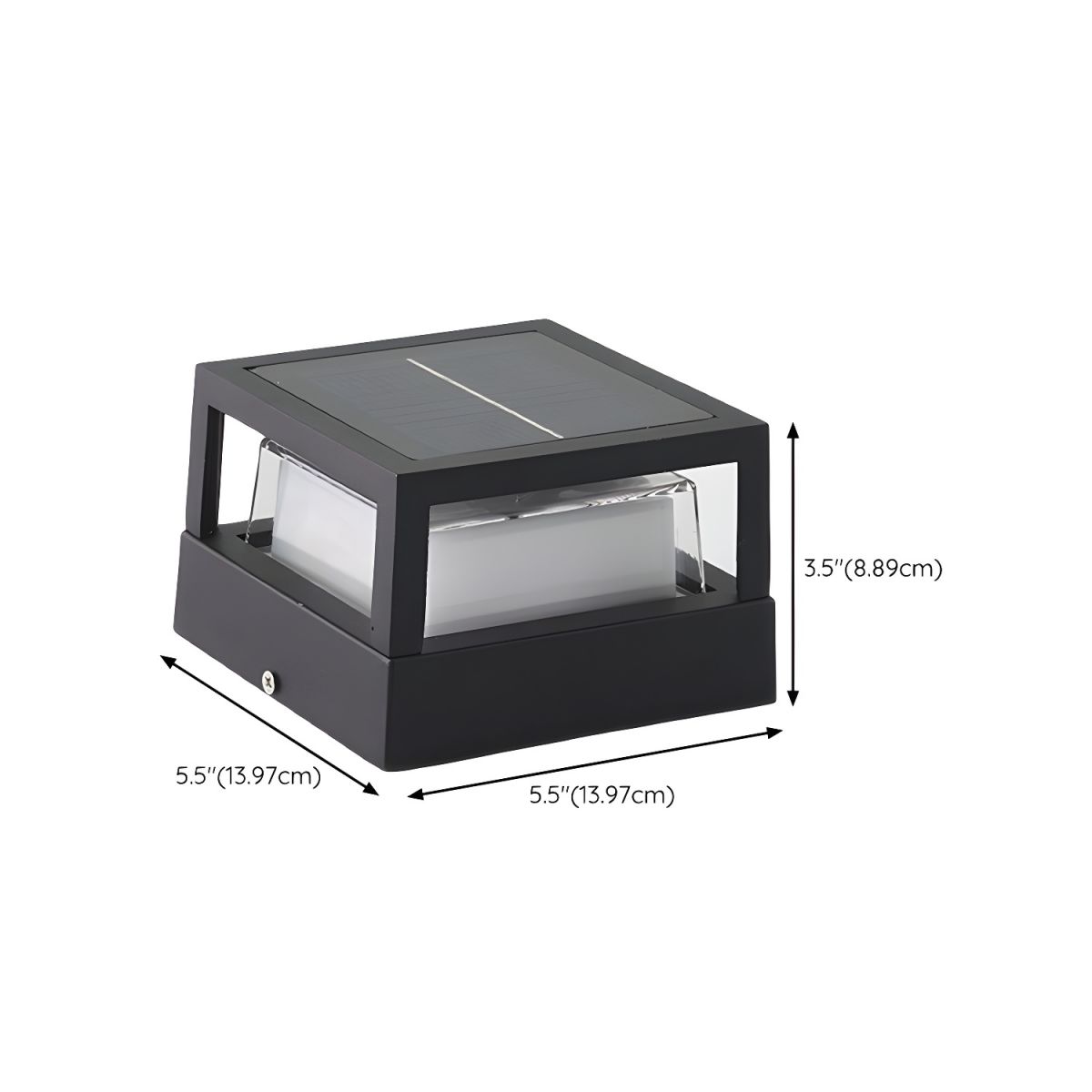 Modern Geometric Metal Solar Pillar Outdoor Light | Solvra