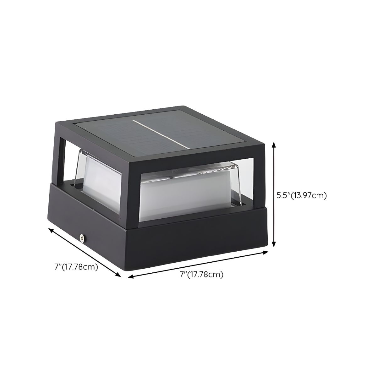 Modern Geometric Metal Solar Pillar Outdoor Light | Solvra