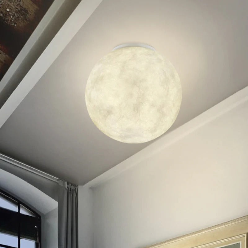 Modern Glass Globe Flush Ceiling Light Fixture | Lunavix