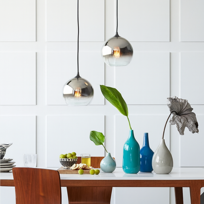 Modern Glass Globe Pendant Light with Adjustable Wire | Quoriel