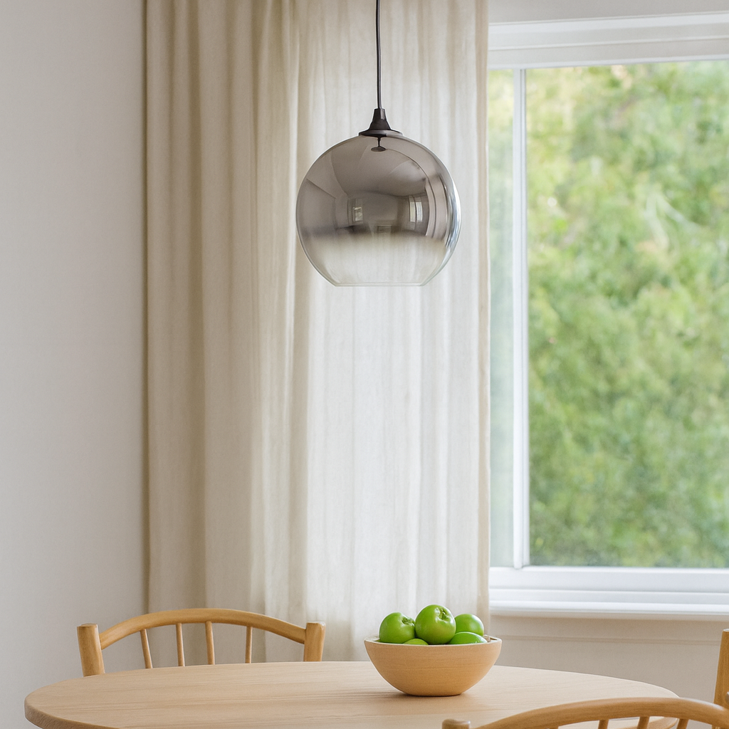 Modern Glass Globe Pendant Light with Adjustable Wire | Quoriel