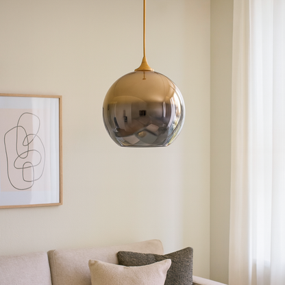 Modern Glass Globe Pendant Light with Adjustable Wire | Quoriel