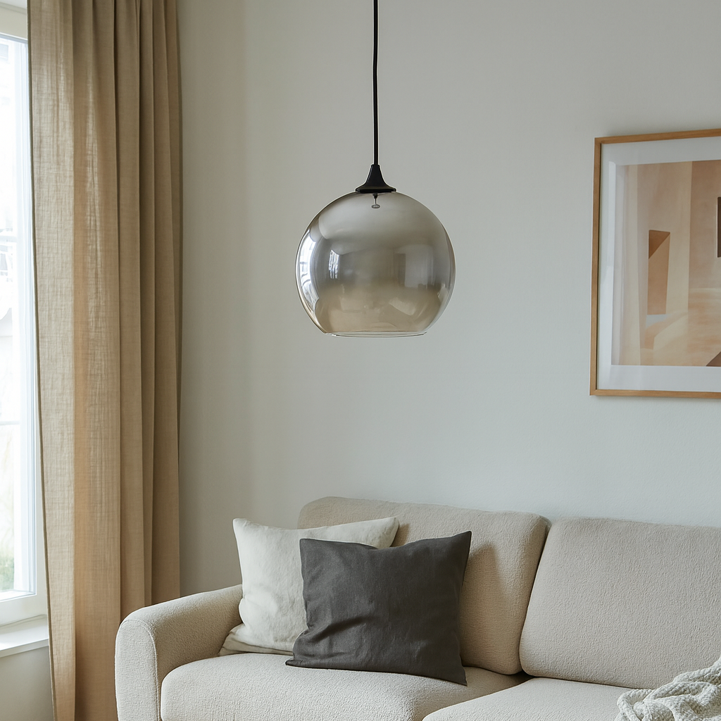 Modern Glass Globe Pendant Light with Adjustable Wire | Quoriel