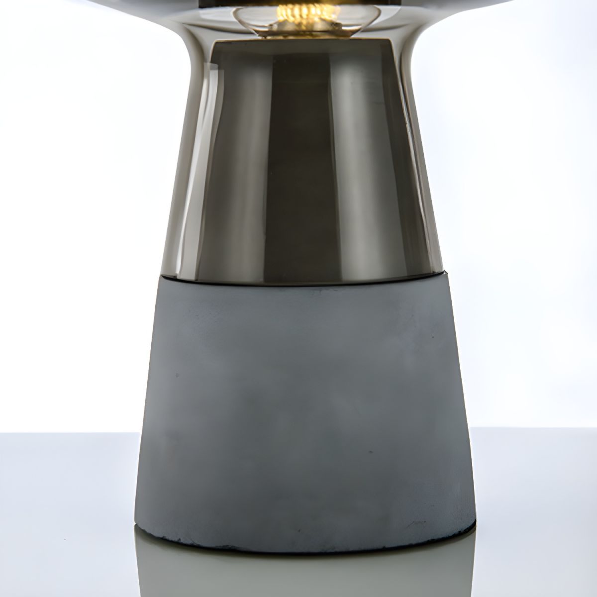 Modern Glass Shade Bedside Table Lamp with Cement Base | Trelvix
