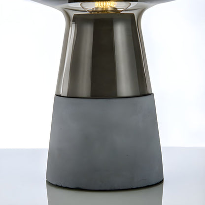 Modern Glass Shade Bedside Table Lamp with Cement Base | Trelvix