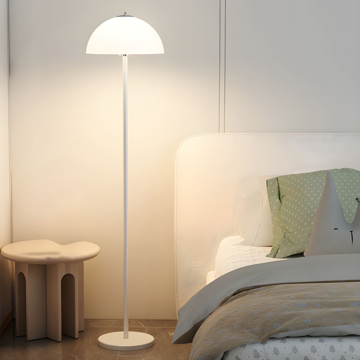 Modern Glass Shade Floor Lamp For Bedroom Living | Kelvian