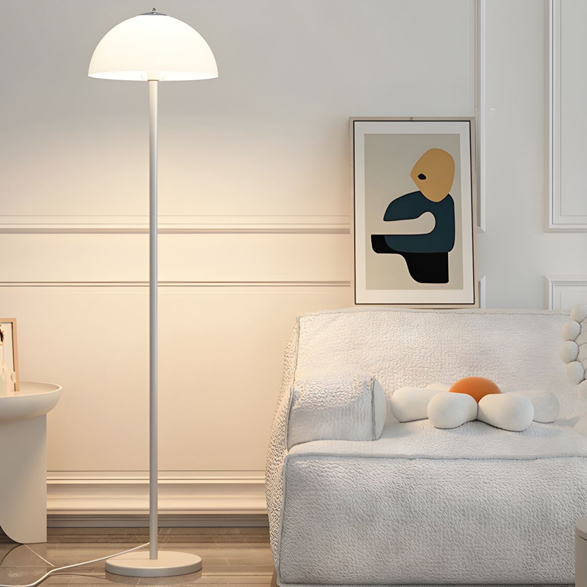 Modern Glass Shade Floor Lamp For Bedroom Living | Kelvian
