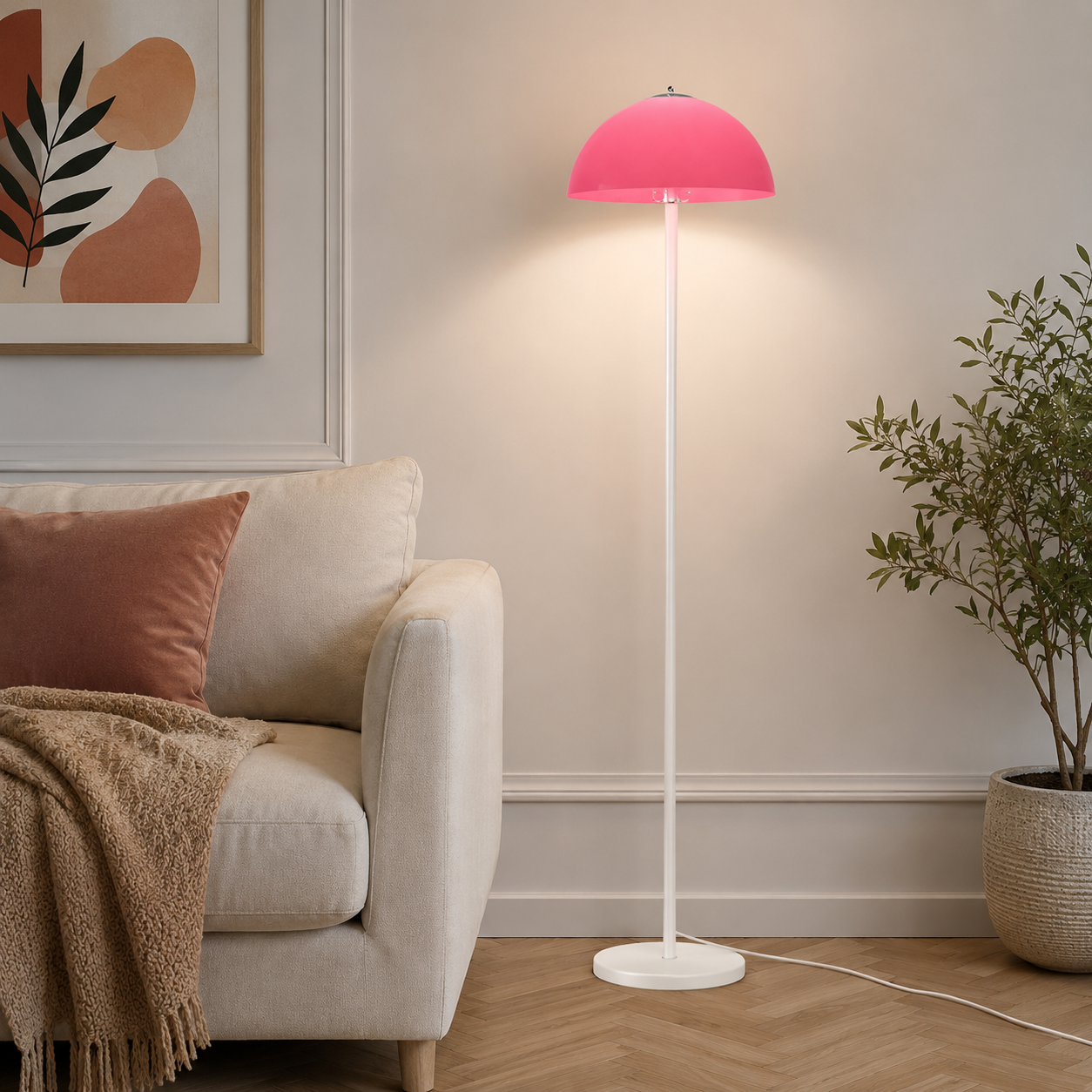 Modern Glass Shade Floor Lamp For Bedroom Living | Kelvian